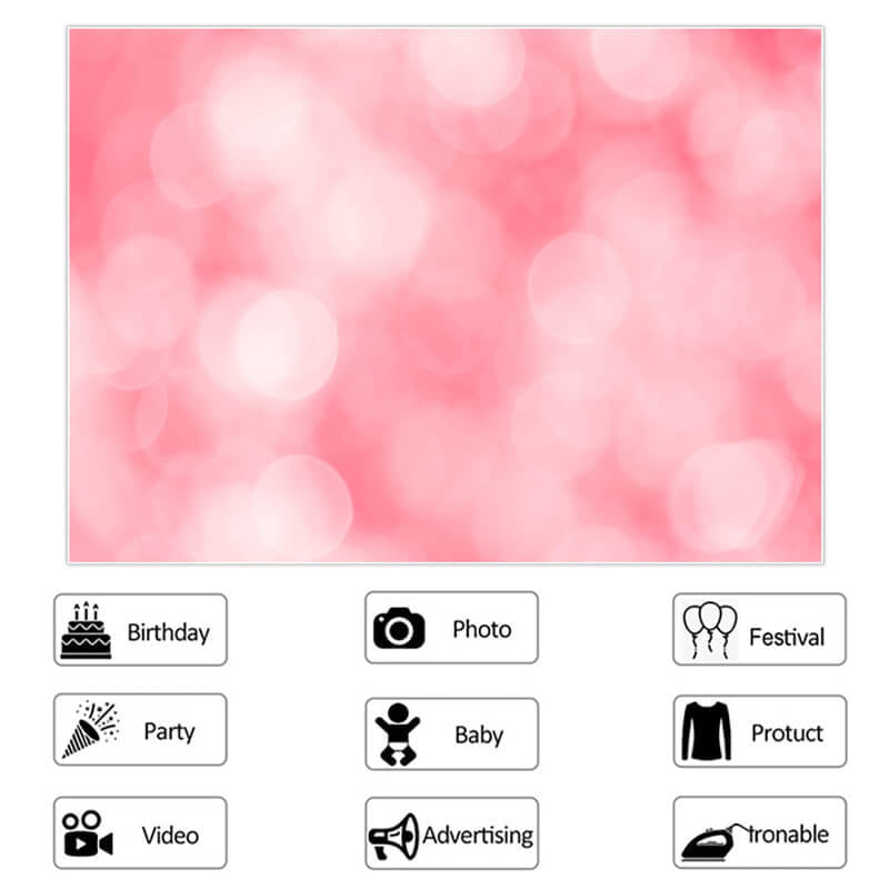 Lofaris Simple Pink Bokeh Photo Backdrop for Birthday Party