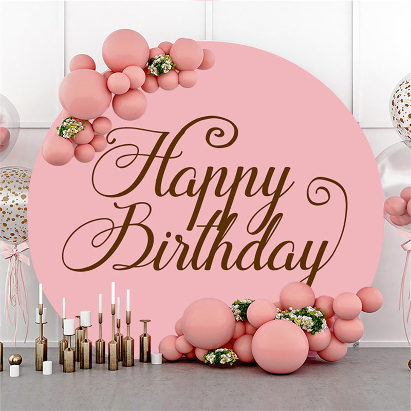 Lofaris Simple Pink Happy Birthday Circle Backdrop For Party