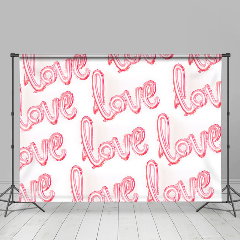 Lofaris Simple Pink Love Balloon Happy Valetine Backdrop