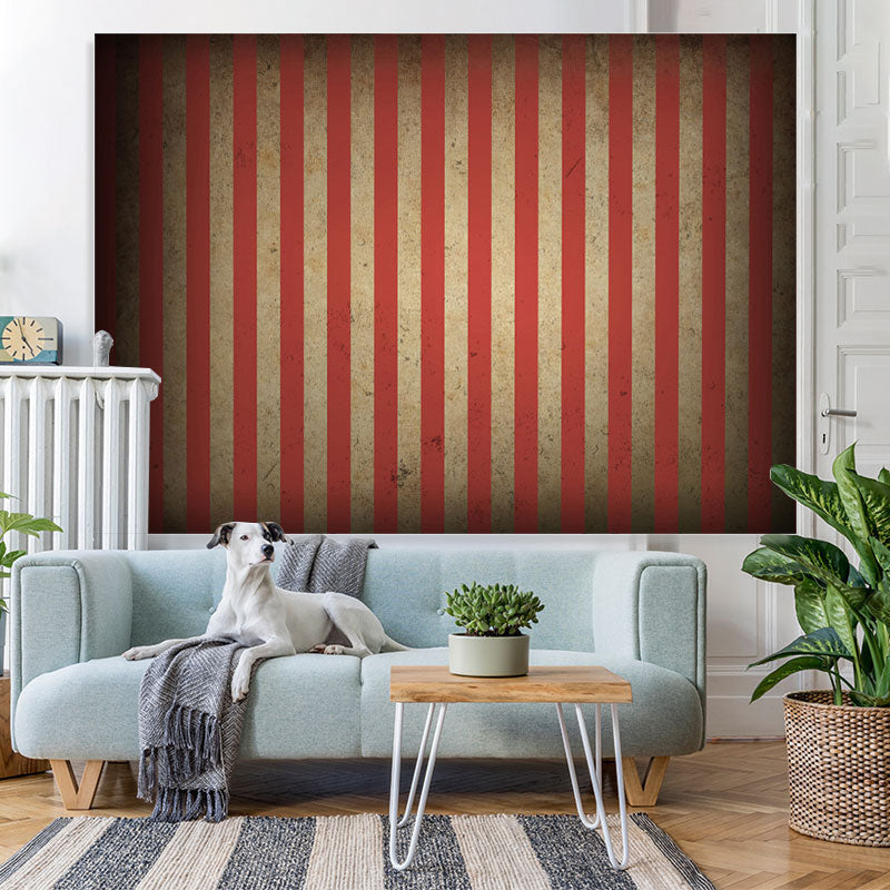 Lofaris Simple Red Vertical Stripes Theme Party Backdrop