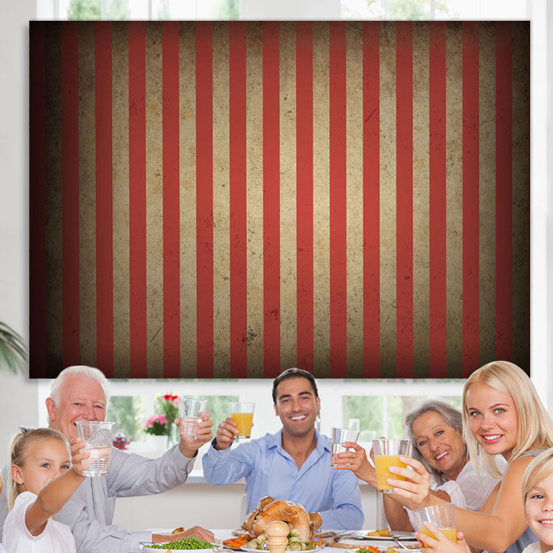 Lofaris Simple Red Vertical Stripes Theme Party Backdrop