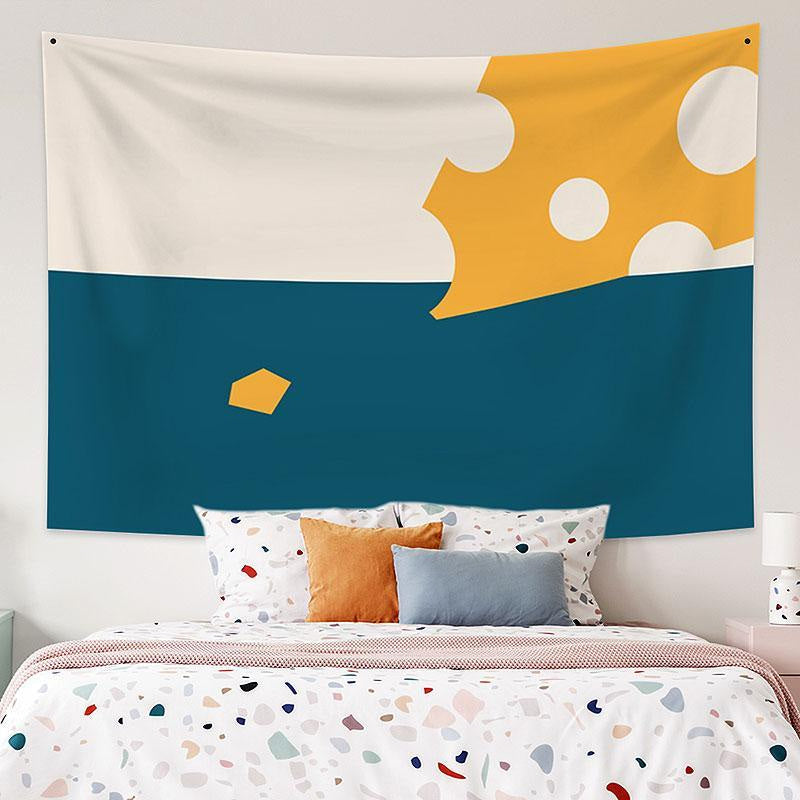 Lofaris Simple Yellow Cheese Pattern Bohemian Wall Tapestry