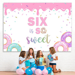 Lofaris Six Is So Sweet Happy Birthday Pink Backdrop For Girls