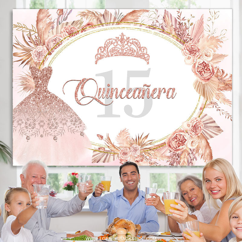 Lofaris Slight Baby Sweet Pink Diamond 15Th Birthday Backdrop