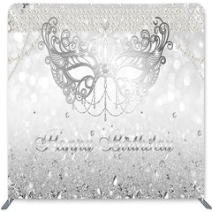 Lofaris Silver Glitter Bokeh Double-Sided Backdrop for Birthday