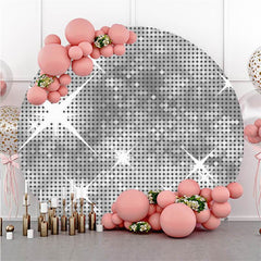 Lofaris Silver Glitter Bokeh Round Birthday Backdrop For Girl
