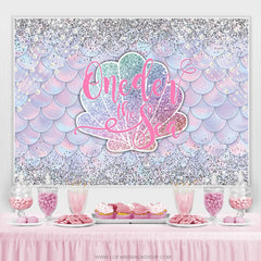 Lofaris Silver Glitter Oneder The Sea Mermaid Birthday Backdrop