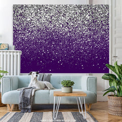 Lofaris Silver Glitter Purple Birthday Party Decoration Backdrop