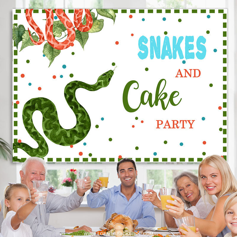 Lofaris Snakes And Cake Party Backdrop For Birthday Decoration