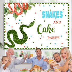 Lofaris Snakes And Cake Party Backdrop For Birthday Decoration