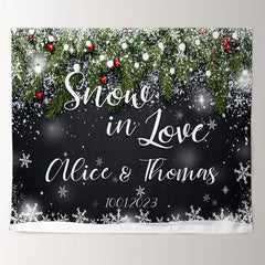 Lofaris Elegant Snow In Love Winter Wedding Backdrop