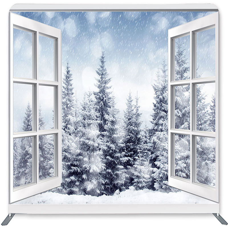 Lofaris Snow Outside The Window Double-Sided Backdrop for Winter