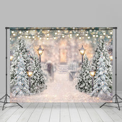 Lofaris Snowflake Glitter Street Lamp Winter Christmas Backdrop