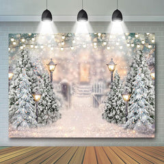 Lofaris Snowflake Glitter Street Lamp Winter Christmas Backdrop