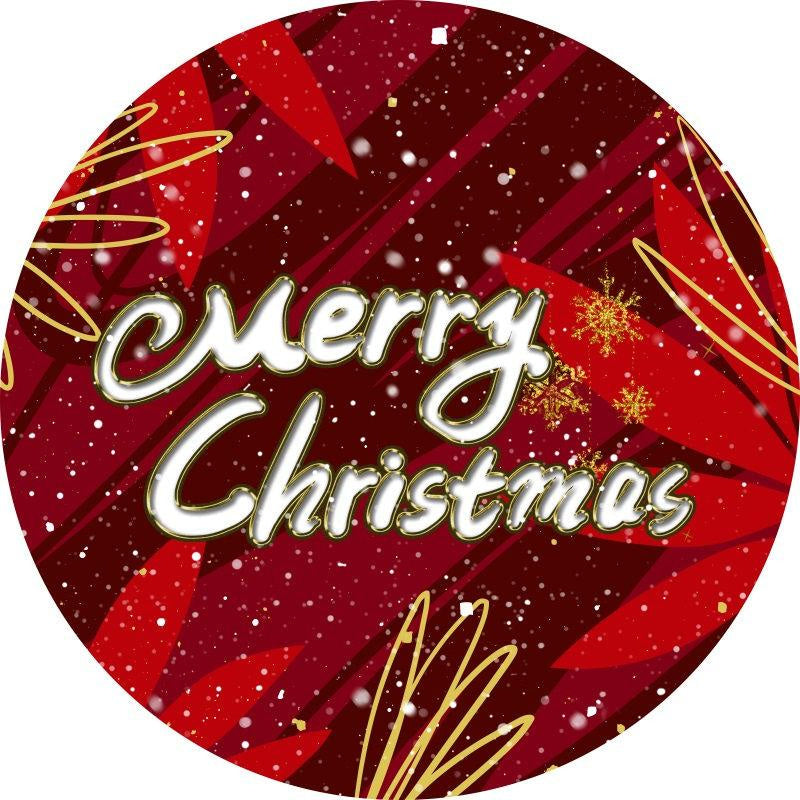 Lofaris Snowflake With Red Custom Round Merry Chrismas Backdrop