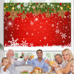 Lofaris Snowy Christmas With Shiny Star And Snowflake Backdrop