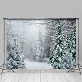 Lofaris Snowy Forest Unmanned Fog Winter Photo Backdrops