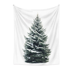 Lofaris Snowy Pine Tree Christmas Wall Hanging Art Tapestry