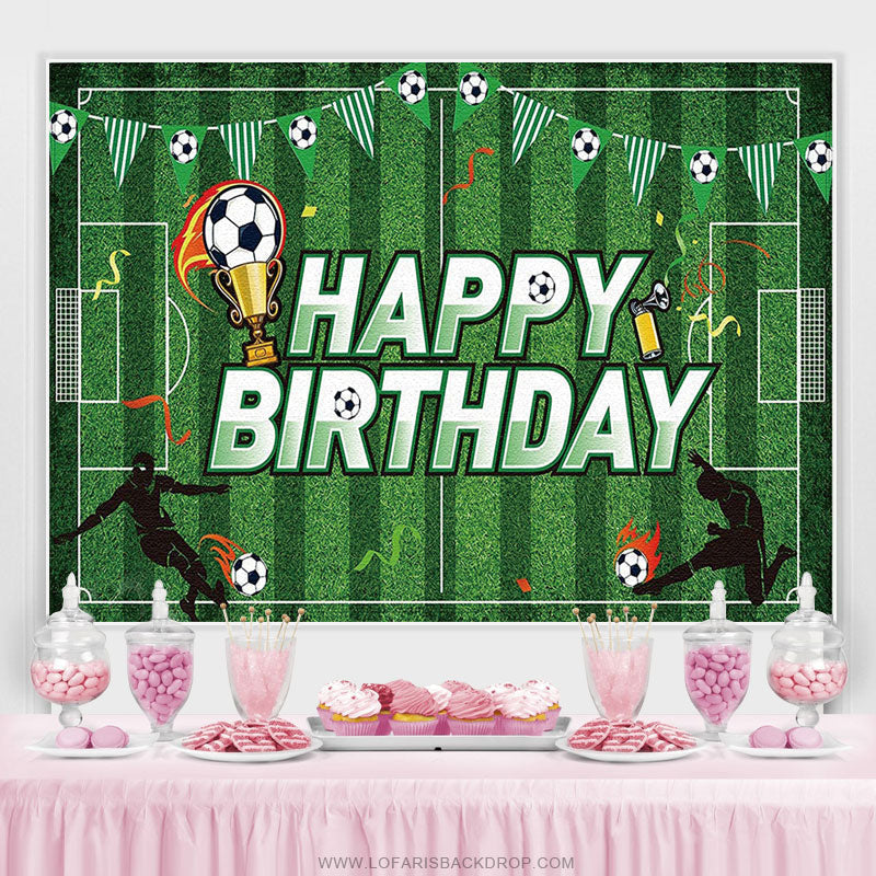 Lofaris Soccer Football Theme Boys Birthday Party Backdrop