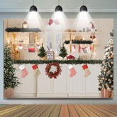 Lofaris Sock Wreath Christmas Tree Snow White Wall Backdrop