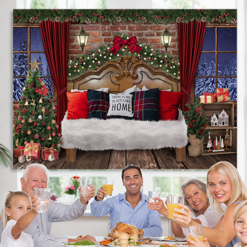 Lofaris Soft And Comfortable House With Christmas Backdrop