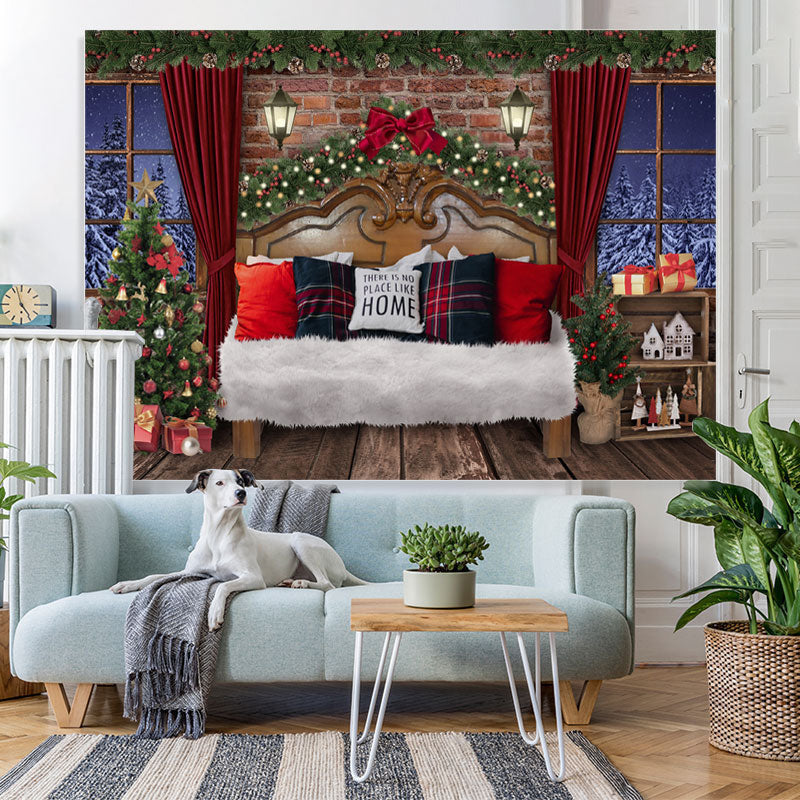 Lofaris Soft And Comfortable House With Christmas Backdrop