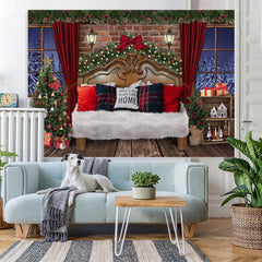 Lofaris Soft And Comfortable House With Christmas Backdrop