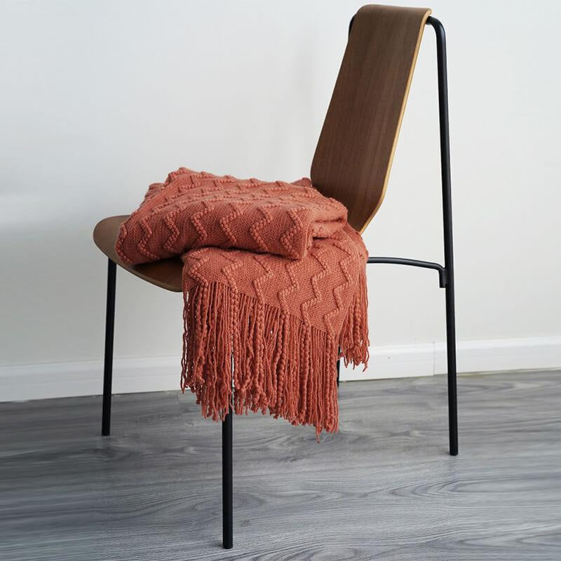 Lofaris Soft Knitted Corrugated Blanket For Autumn And Winter On Sofa Bed