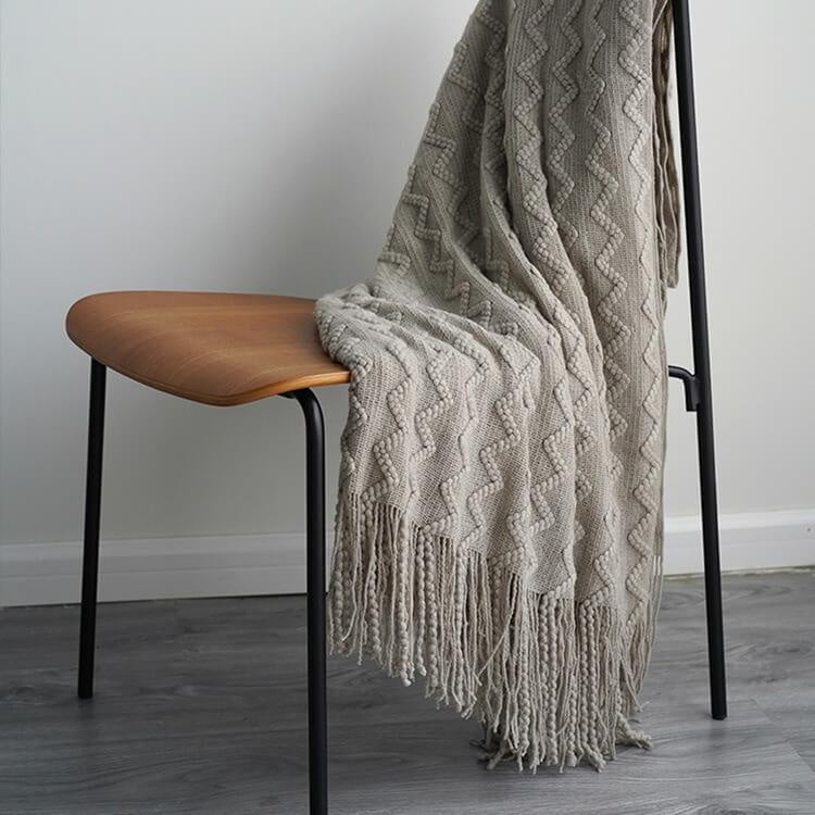 Lofaris Soft Knitted Corrugated Blanket For Autumn And Winter On Sofa Bed