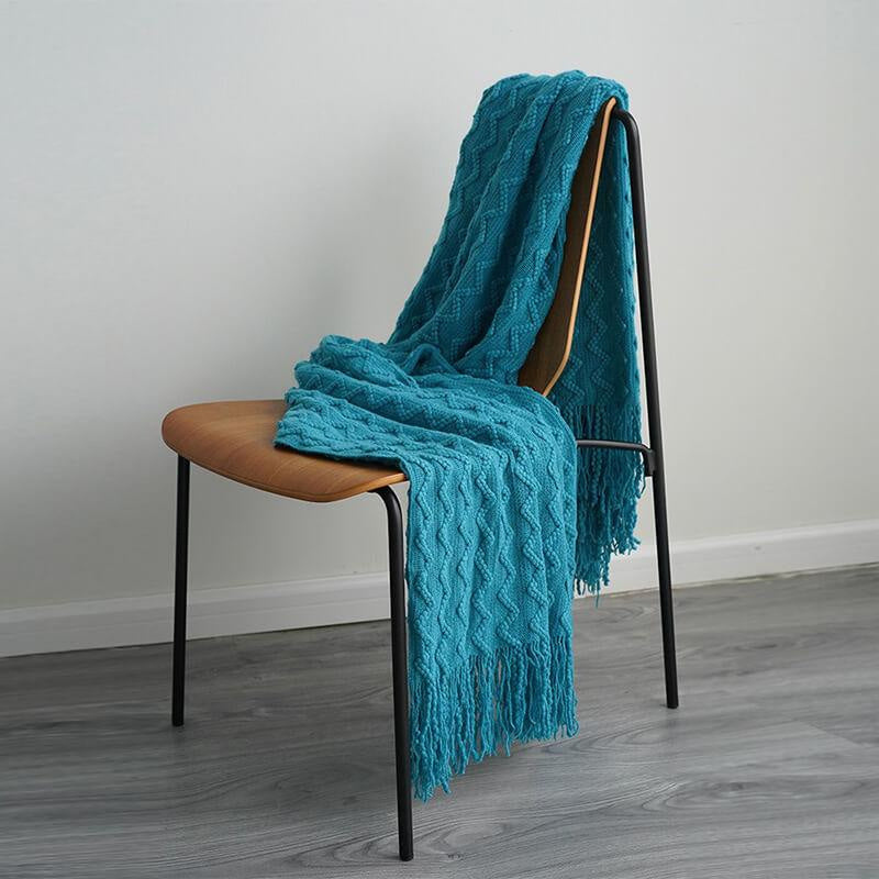 Lofaris Soft Knitted Corrugated Blanket For Autumn And Winter On Sofa Bed