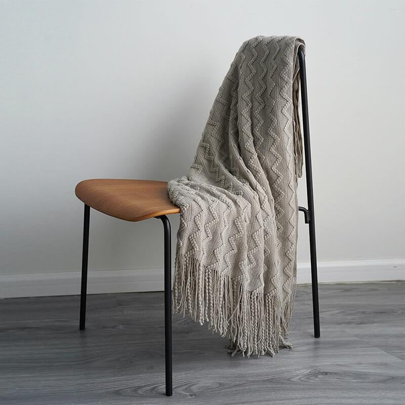 Lofaris Soft Knitted Corrugated Blanket For Autumn And Winter On Sofa Bed