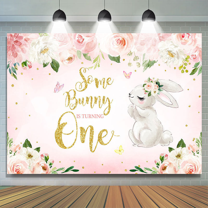 Some Bunny Is Turning One Birthday Party Theme Backdrop – Lofaris