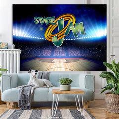 Lofaris Space Jam Theme Basketball Happy Birthday Backdrop