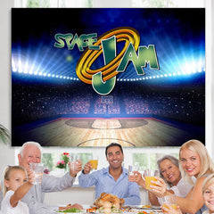 Lofaris Space Jam Theme Basketball Happy Birthday Backdrop