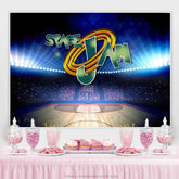 Lofaris Space Jam Theme Basketball Happy Birthday Backdrop