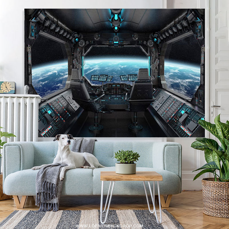 Lofaris Spaceship Science Fiction Photo Birthday Backdrop