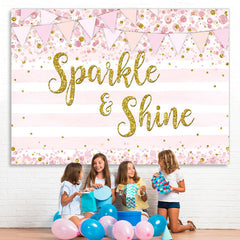Lofaris Spaikle and Shine Pink stripe Bokeh Bakcdrop for Girl