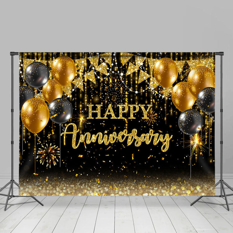 Lofaris Spark Balloon Flags Happy Anniversary Backdrop