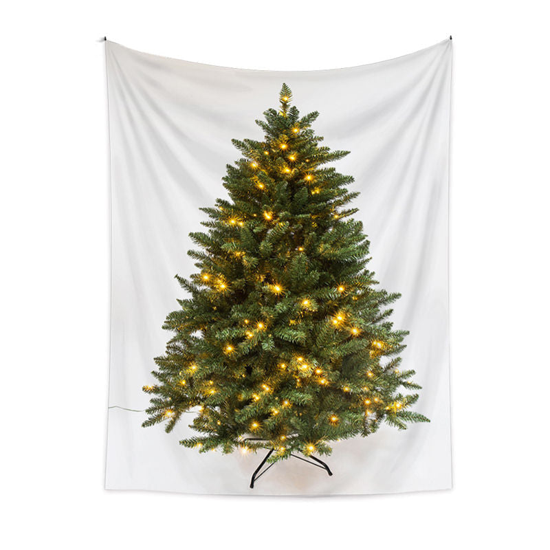 Lofaris Sparkle Green Christmas Tree Family Wall Tapestry