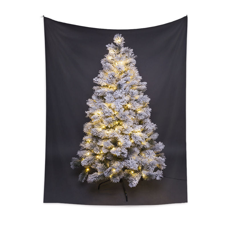 Lofaris Sparkle Snowy Christmas Tree Tapestry Wall Hanging