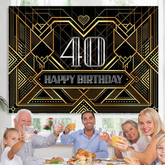 Lofaris Special Lines Silver Happy 40Th Birthday Backdrop