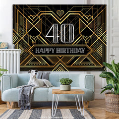 Lofaris Special Lines Silver Happy 40Th Birthday Backdrop