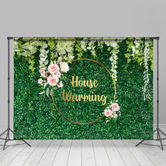 Lofaris Spring Greeny Grass Floral House Warming Party Backdrop