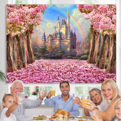 Lofaris Spring Pink Sakura Flowers Birthday Party Backdrop
