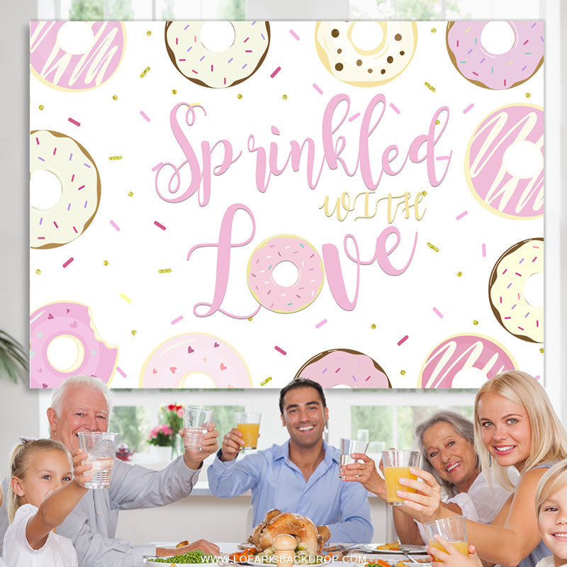 Lofaris Sprinkled With Love Sweet Donut Birthday Party Backdrop