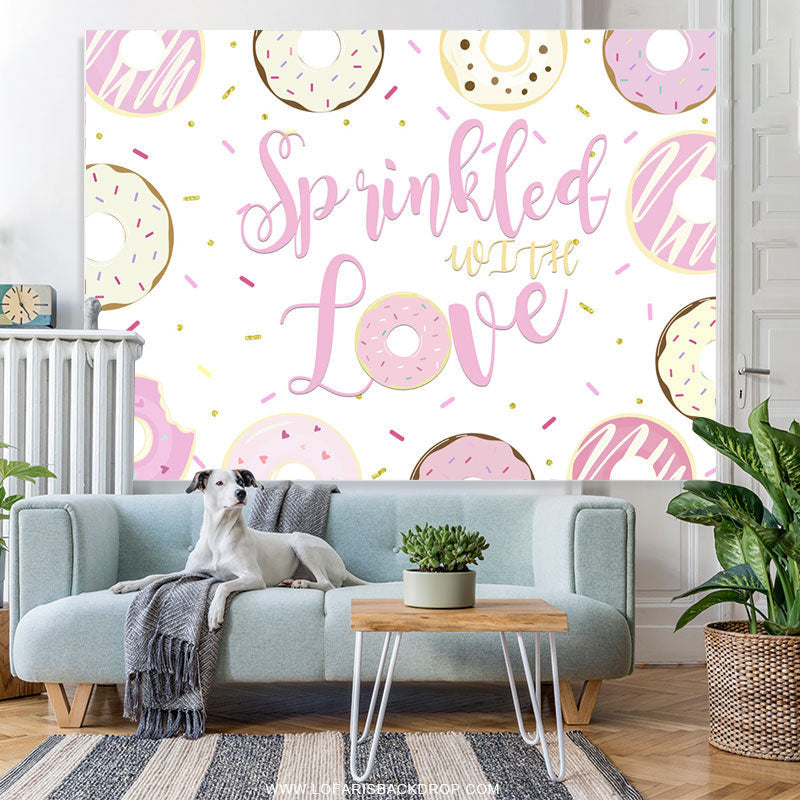 Lofaris Sprinkled With Love Sweet Donut Birthday Party Backdrop