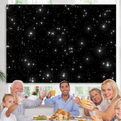 Lofaris Starry Night Black Sky Sparkle Stars Backdrop