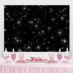 Lofaris Starry Night Black Sky Sparkle Stars Backdrop