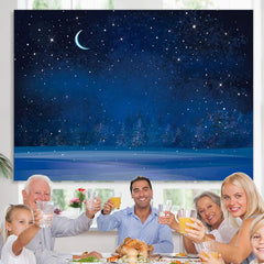 Lofaris Starry Sky Moon Forest Happy Birthday Backdrop