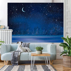 Lofaris Starry Sky Moon Forest Happy Birthday Backdrop